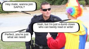 cop recuiting another clown