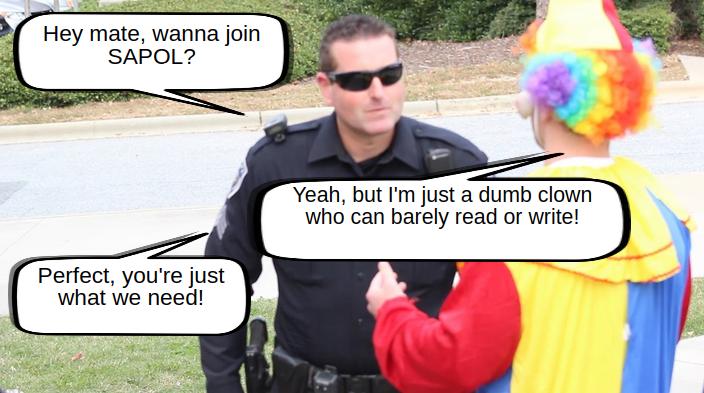 cop recuiting another clown